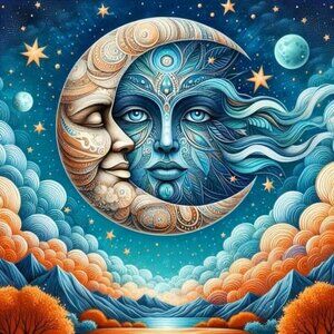 Women & Moon Diamond Painting Kit